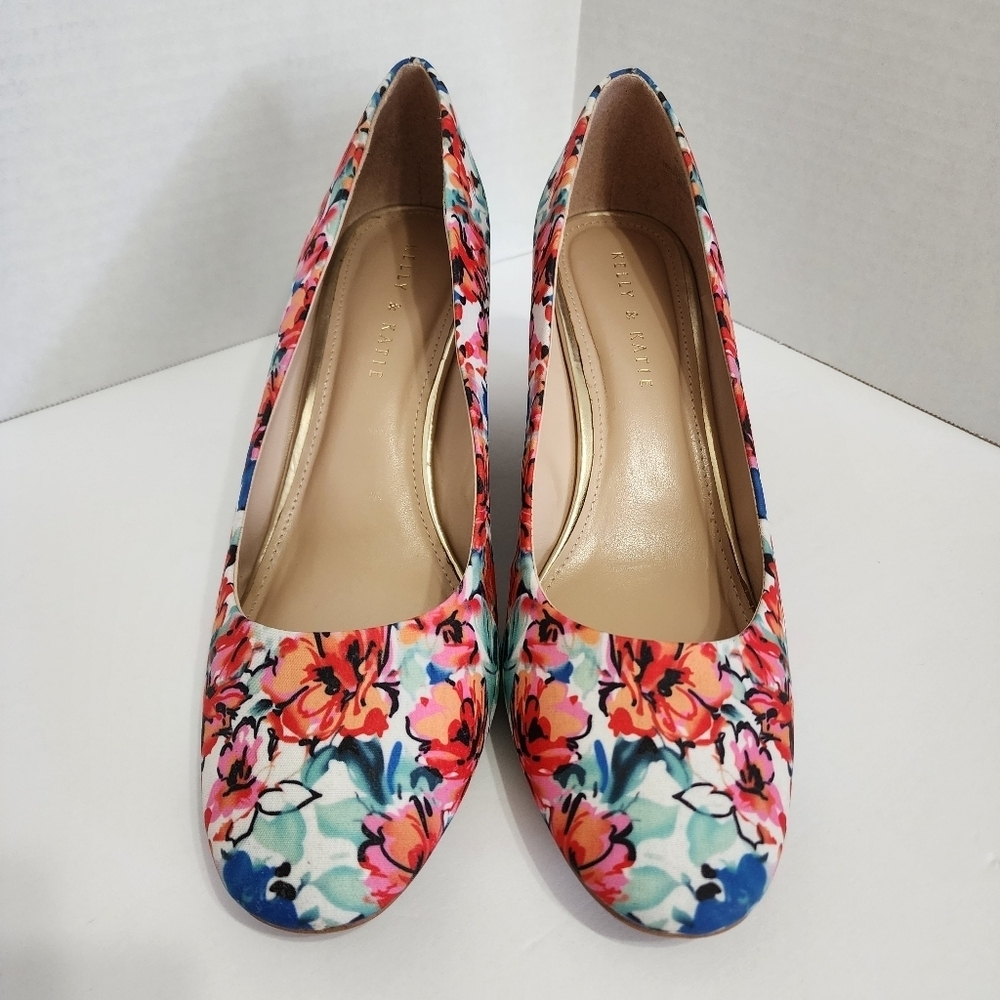 Kelly & Katie Floral Wedge Pumps Women’s Size 11 Multicolor Round Toe